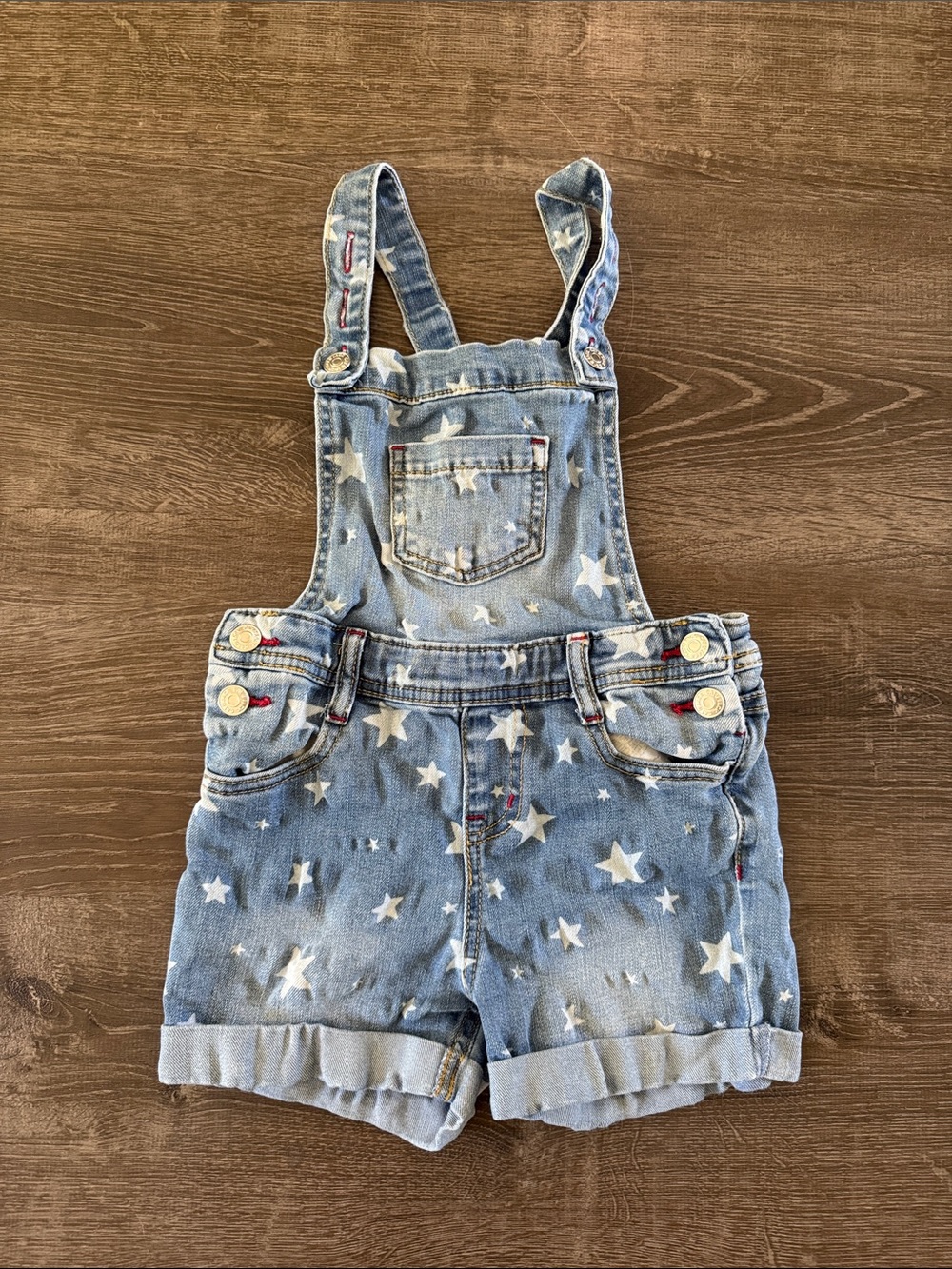 Cat & Jack Light Blue Star Denim Shortalls